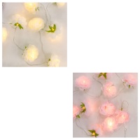 Catena luminosa 10 fiori colorati a led - 1,65 m