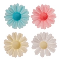 Cialde fiori di margherita in colori tenui da 4,5 cm - Dekora - 150 unità