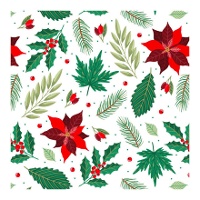 Scatola per dolci o cupcakes con motivo floreale natalizio di 17,5 x 17,5 x 8,5 cm