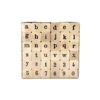 Set di timbri alfabeto minuscolo 1,4 x 3 cm - 36 pezzi.