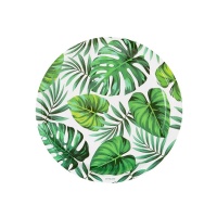 Piatti con foglie tropicali di 23 cm - 6 unità