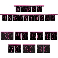 Ghirlanda Elegant Pink di numeri, 3.00 m