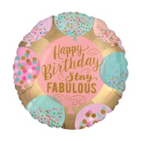 Buon compleanno Stay Fabulous 45cm Palloncino rotondo - Anagramma