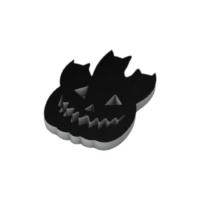 Figura polistirolo zucca nera con gattini 20 x 15 x 4 cm
