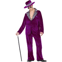 Costume da mafioso viola per uomo
