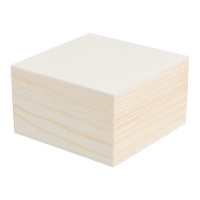 Scatola in legno di pino massiccio quadrata 8,5 x 8,5 x 5 cm - 1 unità