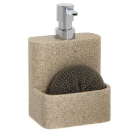 Dispenser sapone sabbia con spugna da 8,6 x 11,8 x 18,3 cm - DCasa