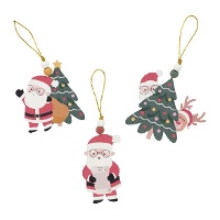 Ciondolo di Babbo Natale in legno - 1 unità