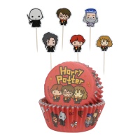 Pirottini per cupcake con picking dei personaggi di Harry Potter - 12 pz.