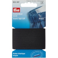Nastro elastico morbido nero di 4 cm - Prym - 1 m