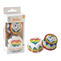Capsule per cupcake arcobaleno 