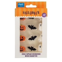 Decorazioni commestibili in zucchero a tema Halloween - zucche, pipistrelli e fantasmi - PME - 12 pezzi