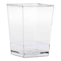 Bicchieri di plastica trasparenti classici di forma quadrata da 175 ml - Dekora - 100 unità