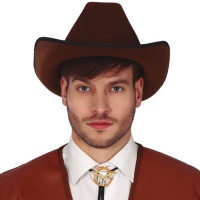 Collana da cowboy con distintivo dorato