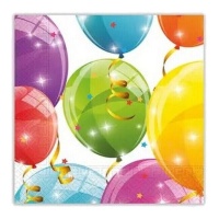 Tovaglioli a palloncino glitterati 16,5 x 16,5 cm - 20 pz.