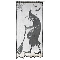 Decorazione per porta in pizzo nero da Strega di 2,10 x 1,00 m