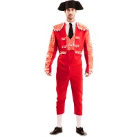 Costume da torero rosso con montera per adulti