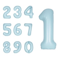 Pallone con numero blu 86,3 cm - Unico