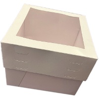Scatola di 30 x 30 x 31 cm per torta regolabile in altezza con finestra - Azucren