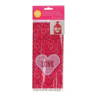 Sacchetti di plastica rettangolari Love con cuori - Wilton - 20 pz.