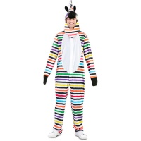 Costume da zebra colorata per adulti