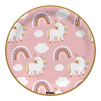 Piatti magici Unicorno 22,7 cm - 8 pezzi.