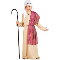 Costume di San Giuseppe con turbante e mantello bordeaux per bambino