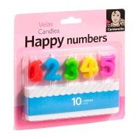 Candele numeriche - 10 pezzi