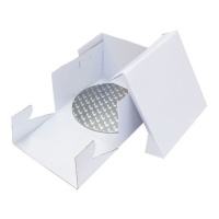 Scatola di 20 x 20 x 15 cm per torta quadrata con base di 1,1 cm
