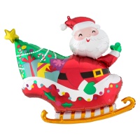 Palloncino Babbo Natale in slitta da 71 x 76 cm - Anagram