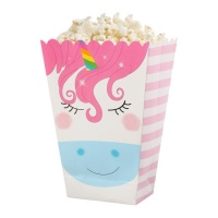 Scatola per popcorn Unicorno - 4 pezzi.