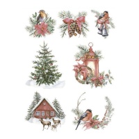 Decorazione natalizia in carta di riso 29,7 x 42 cm - Artis decor - 1 pz.