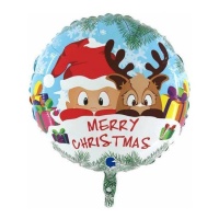 Palloncino rotondo Merry Christmas da 53 cm - Grabo