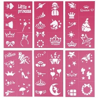 Stencil per trucco a tema principessa - 6 pezzi