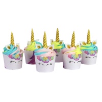 Set decorativo cupcake Unicorno - PME - 6 unità