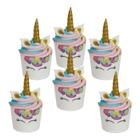 Kit decorativo cupcake Unicorno - PME - 6 unità