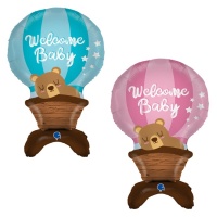 Palloncino Welcome Baby con base 97 cm - Grabo