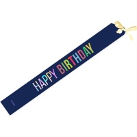 Fascia blu Happy Birthday 150 x 10 cm