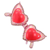 Palloncino occhiali stampati a cuore di 115,5 x 52 cm - Partydeco