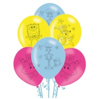 Palloncini in lattice SpongeBob da 27 cm - 6 unità