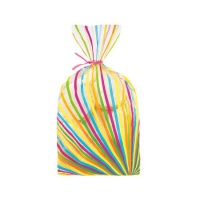 Sacchetti per caramelle a righe colorate 10 x 24 cm - Wilton - 20 pz.