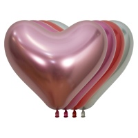 Palloncini in lattice biodegradabili cuore assortiti 4 colori 35 cm - Sempertex - 12 unità