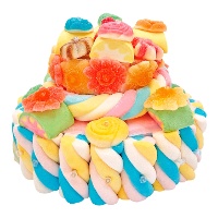 Torta di caramelle gommose floreali a due piani di 427 gr