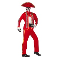 Costume Giorno dei Morti rosso da uomo