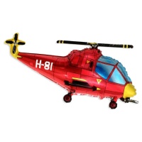 Palloncino rosso a forma di elicottero 96 x 57 cm - Conver Party