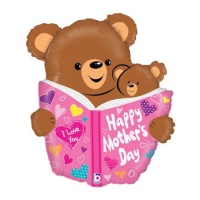 Palloncino orsacchiotto con libro per la festa della mamma 48 x 58 cm - Grabo