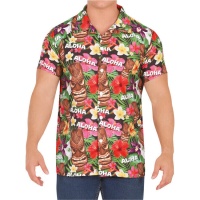 Camicia in costume da uomo con fiori hawaiani Aloha