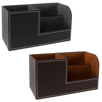 Organizzatore di comandi in similpelle 20,3 x 9,3 x 11 cm - 3 scomparti