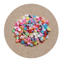 Bottoni decorativi disegni assortiti pastello da 0,5 cm