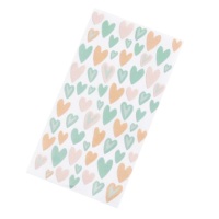 Adesivi a forma di cuori pastello - 1 foglio